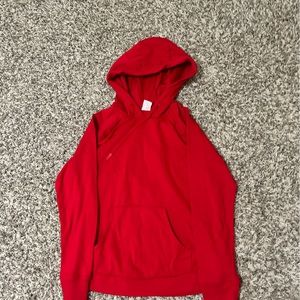 Red athletic hoodie